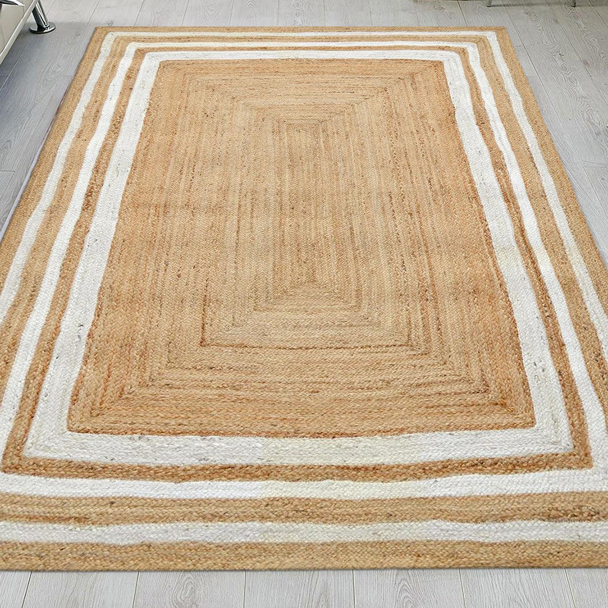 White Hand Braided Farm House Jute Rugs