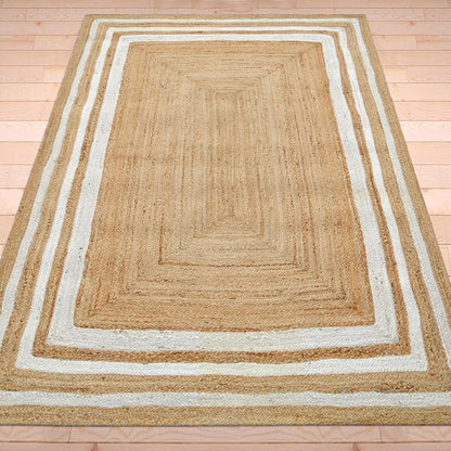 White Hand Braided Farm House Jute Rugs