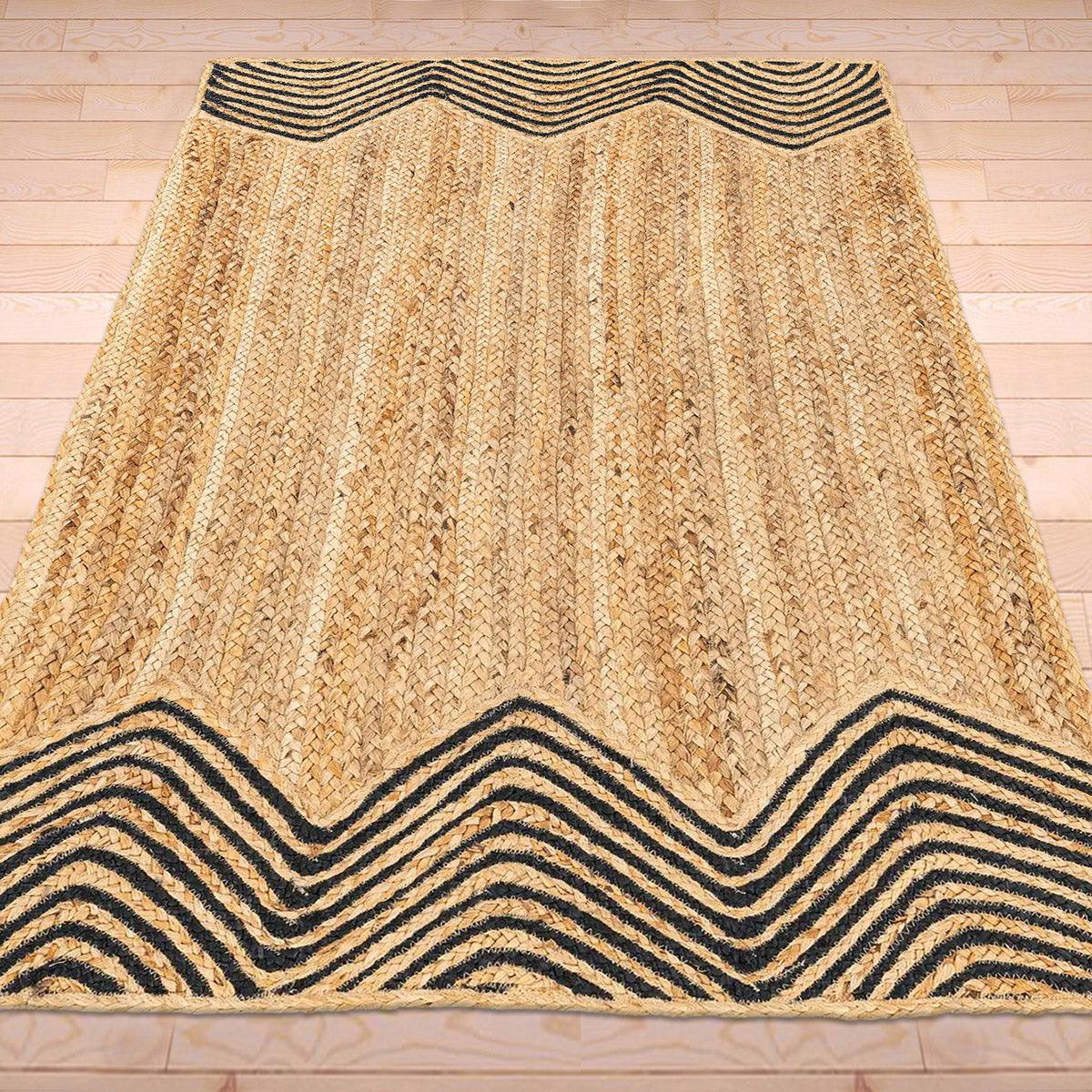 Hand Braided Living Room Jute Rugs Black