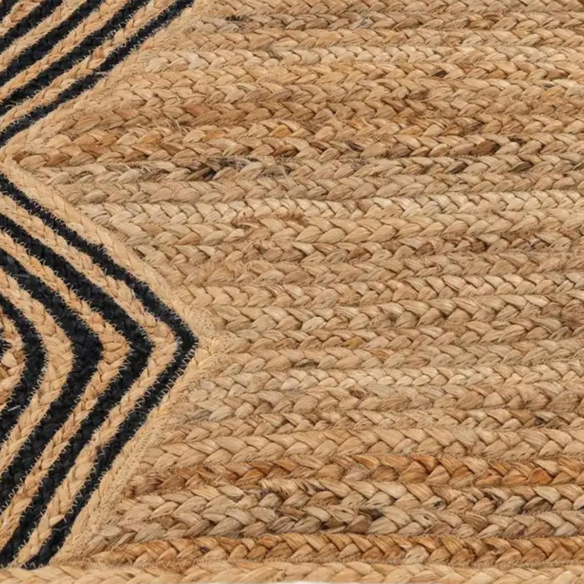 Hand Braided Living Room Jute Rugs Black