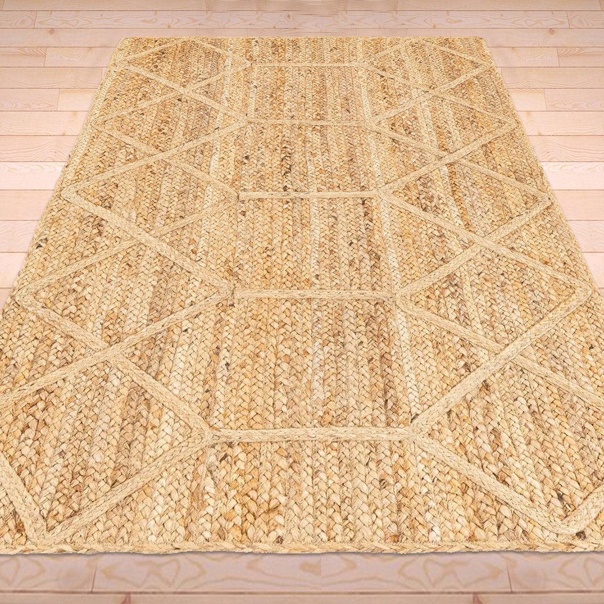 Hand Braided Farm House Jute Rugs Beige