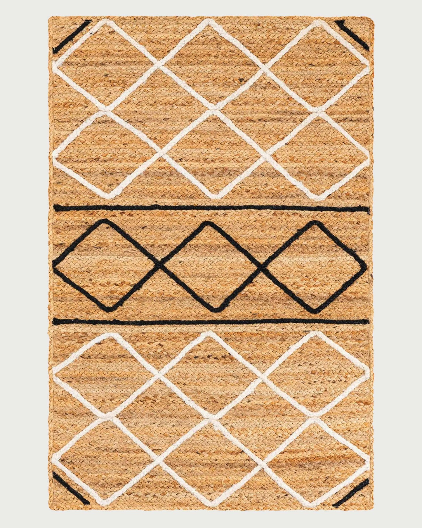 Hand Braided Interior Jute Rugs White