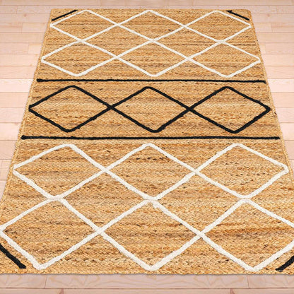 Hand Braided Interior Jute Rugs White