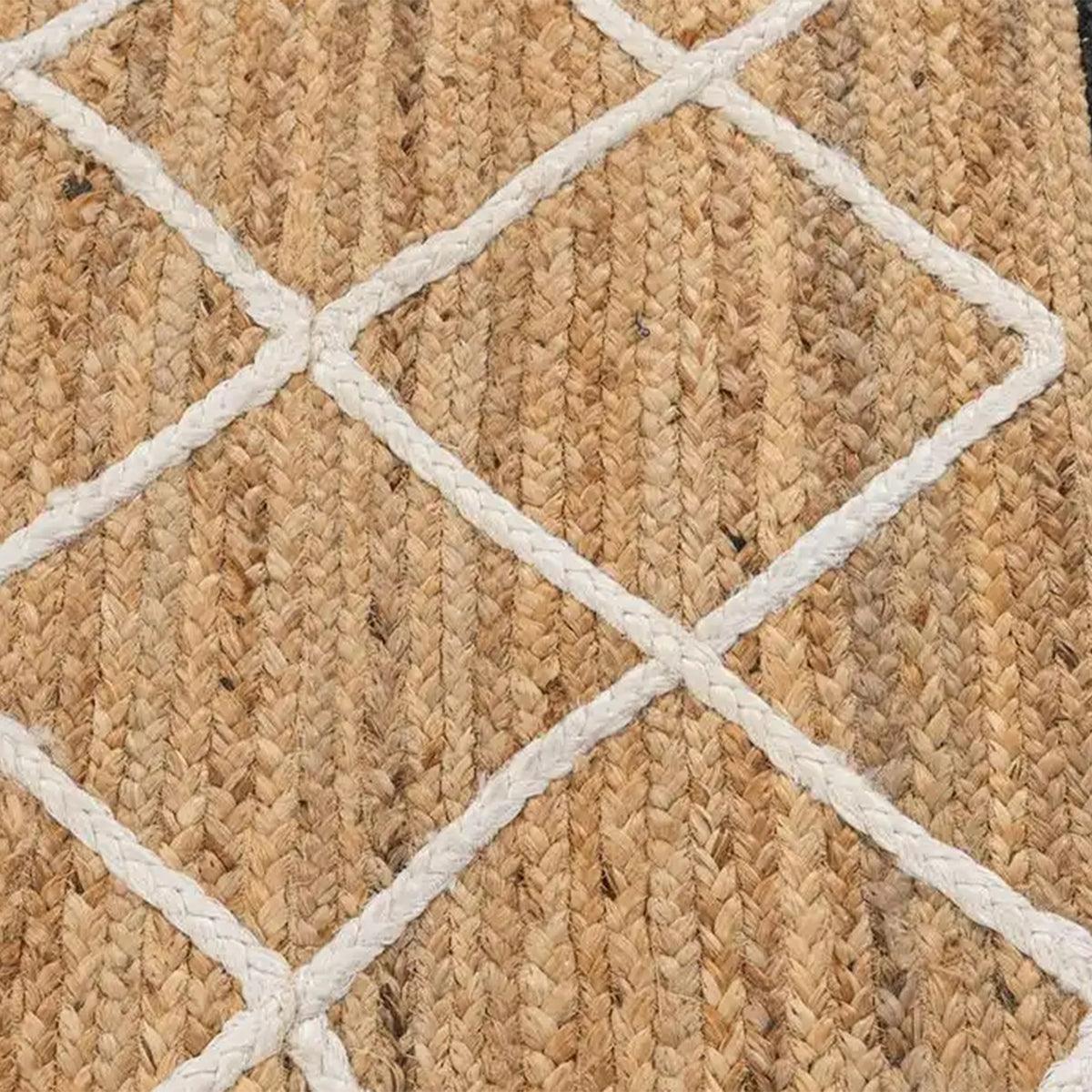 Hand Braided Interior Jute Rugs White