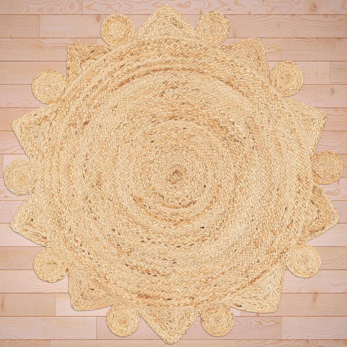 Hand Braided Entrance Beige Round Jute Rug VRJ-44