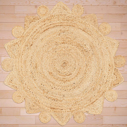 Hand Braided Entrance Beige Round Jute Rug VRJ-44