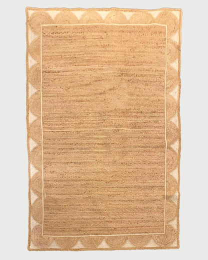 Hand Braided White Beige Geometric Outdoor Jute Rugs