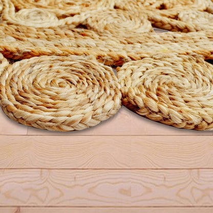 Hand Braided Farm House Round Beige Jute Rug