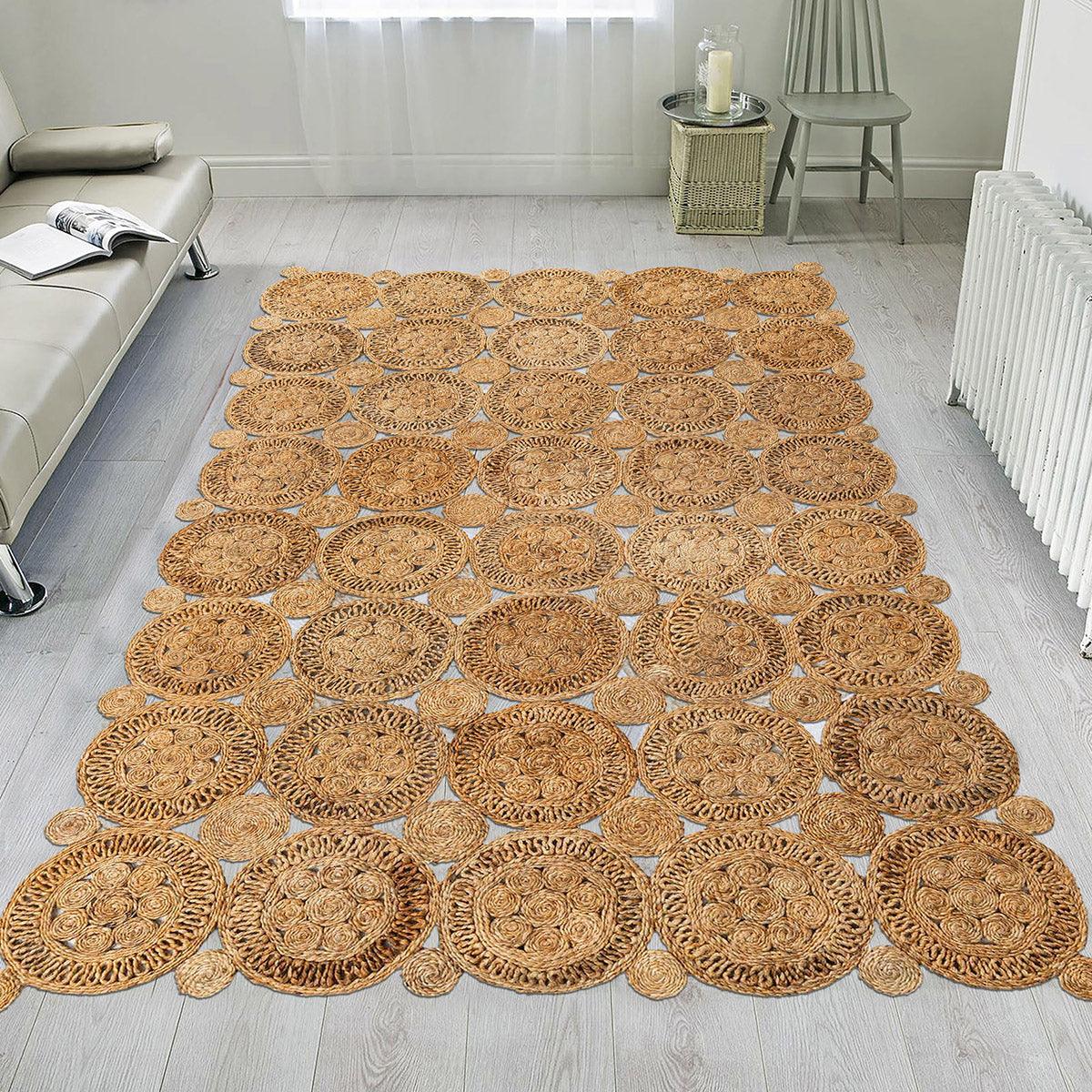 Traditional Hand Braided Beige Indoor Jute Rugs