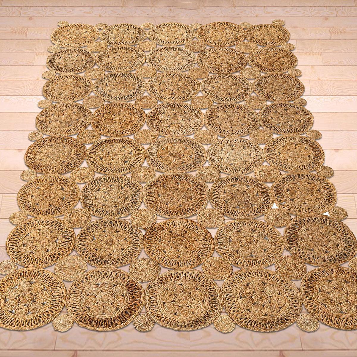 Traditional Hand Braided Beige Indoor Jute Rugs