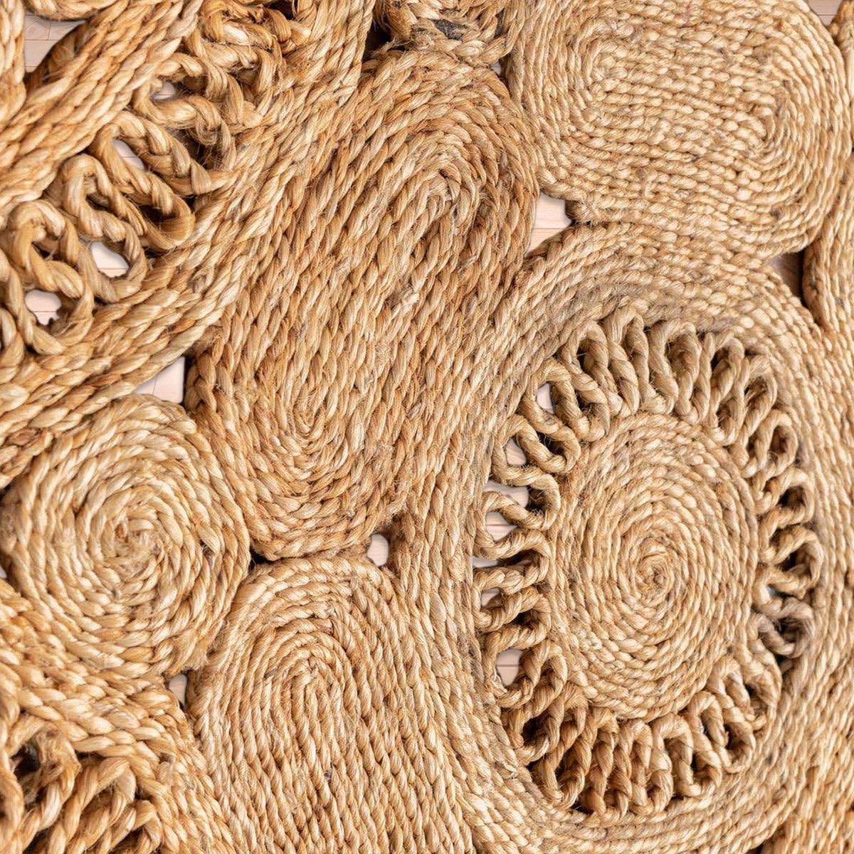 Hand Braided Entry Way Beige Round Jute Rugs