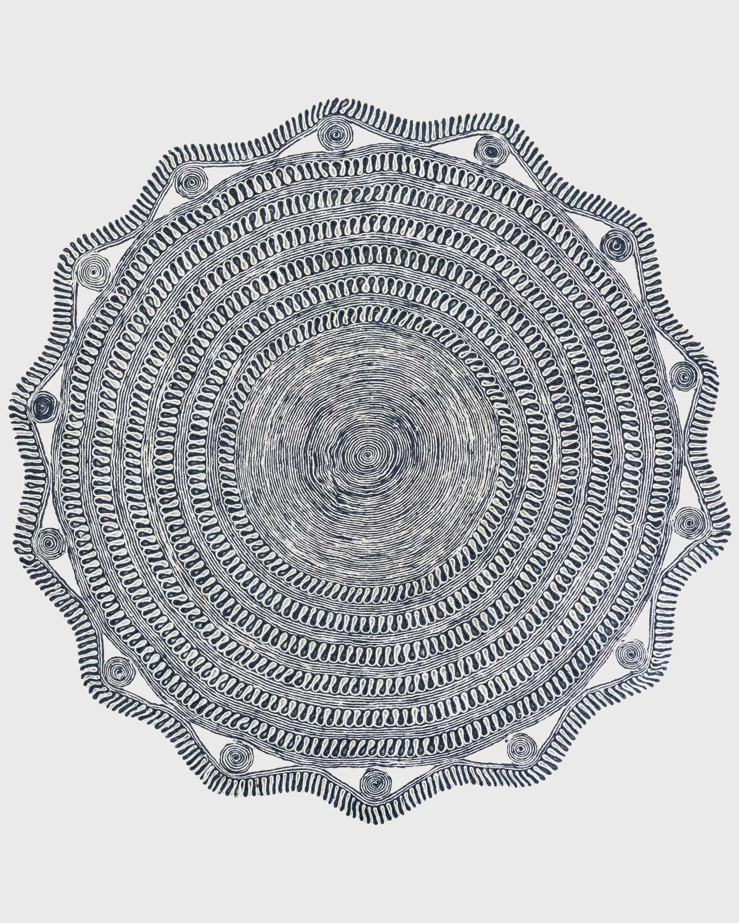 White Hand Braided Interior Beige Round Jute Rugs