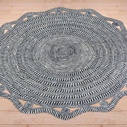 White Hand Braided Interior Beige Round Jute Rugs