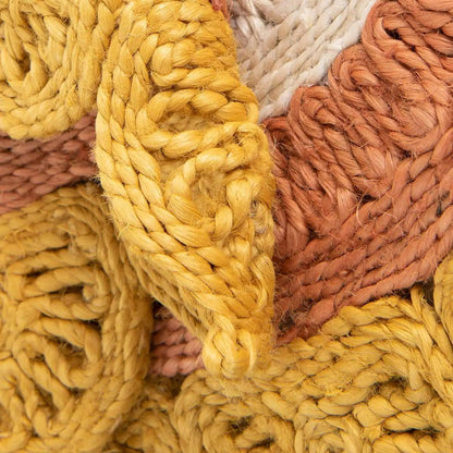 Yellow Hand Braided Farm House Round Jute Rugs