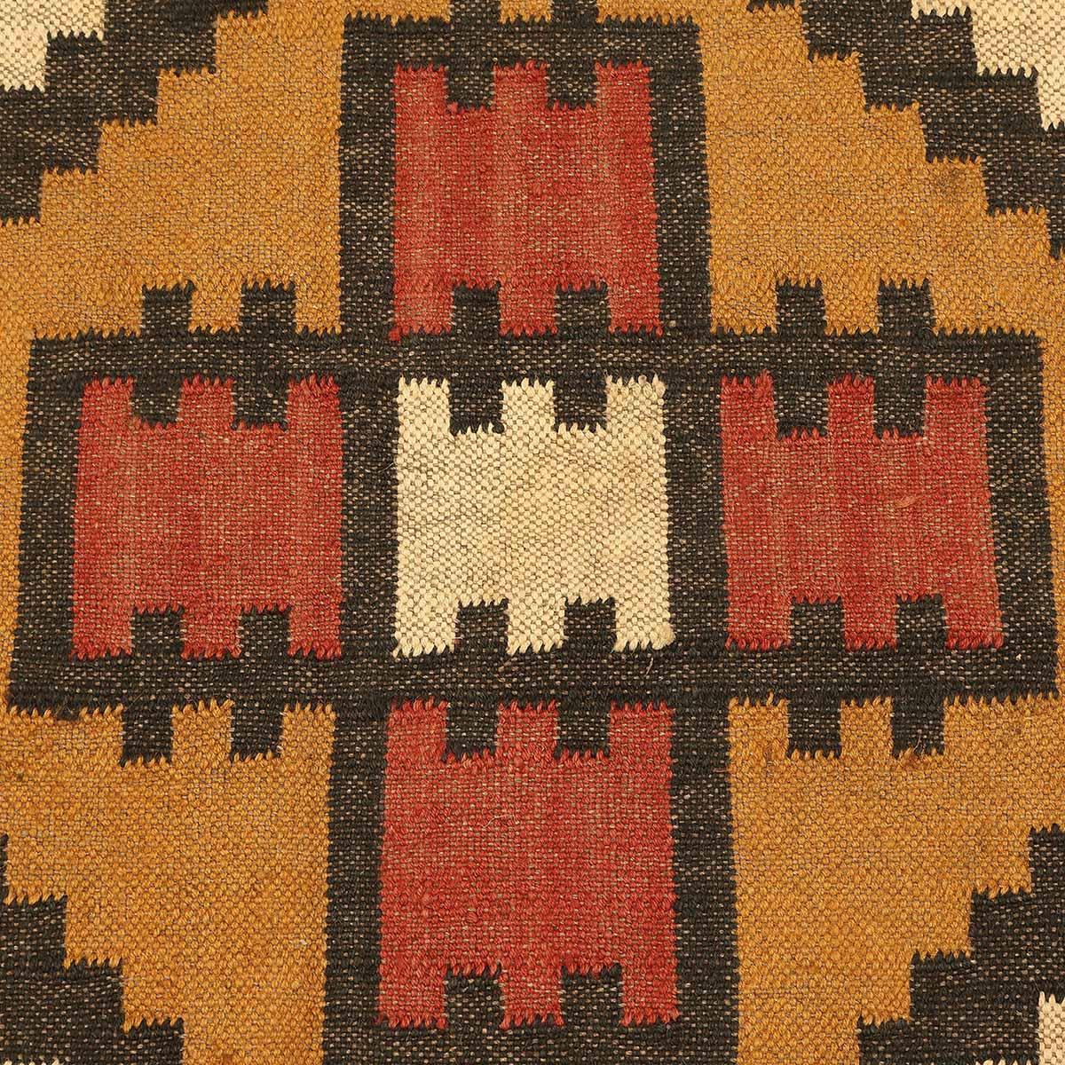 Hand Woven Geometric Beige Black Home Decor Wool Jute Rug - Indian Rug Store