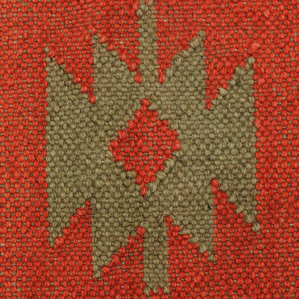 Indian Hand Woven Red Multicolor Geometric Wool Jute Rug - Indian Rug Store