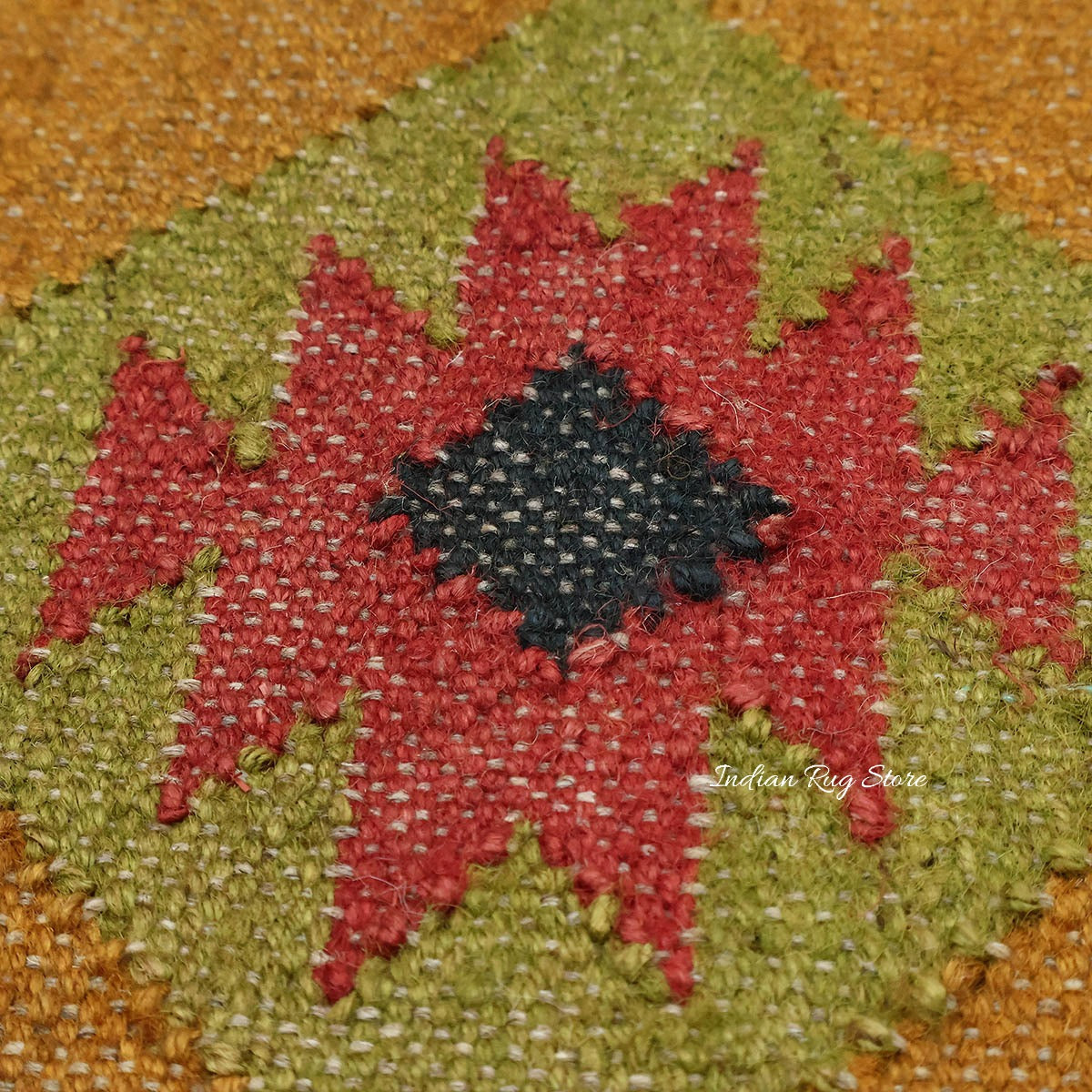 Geometric Hand Woven Beige Multicolor Farm House Decor Wool Jute Rug