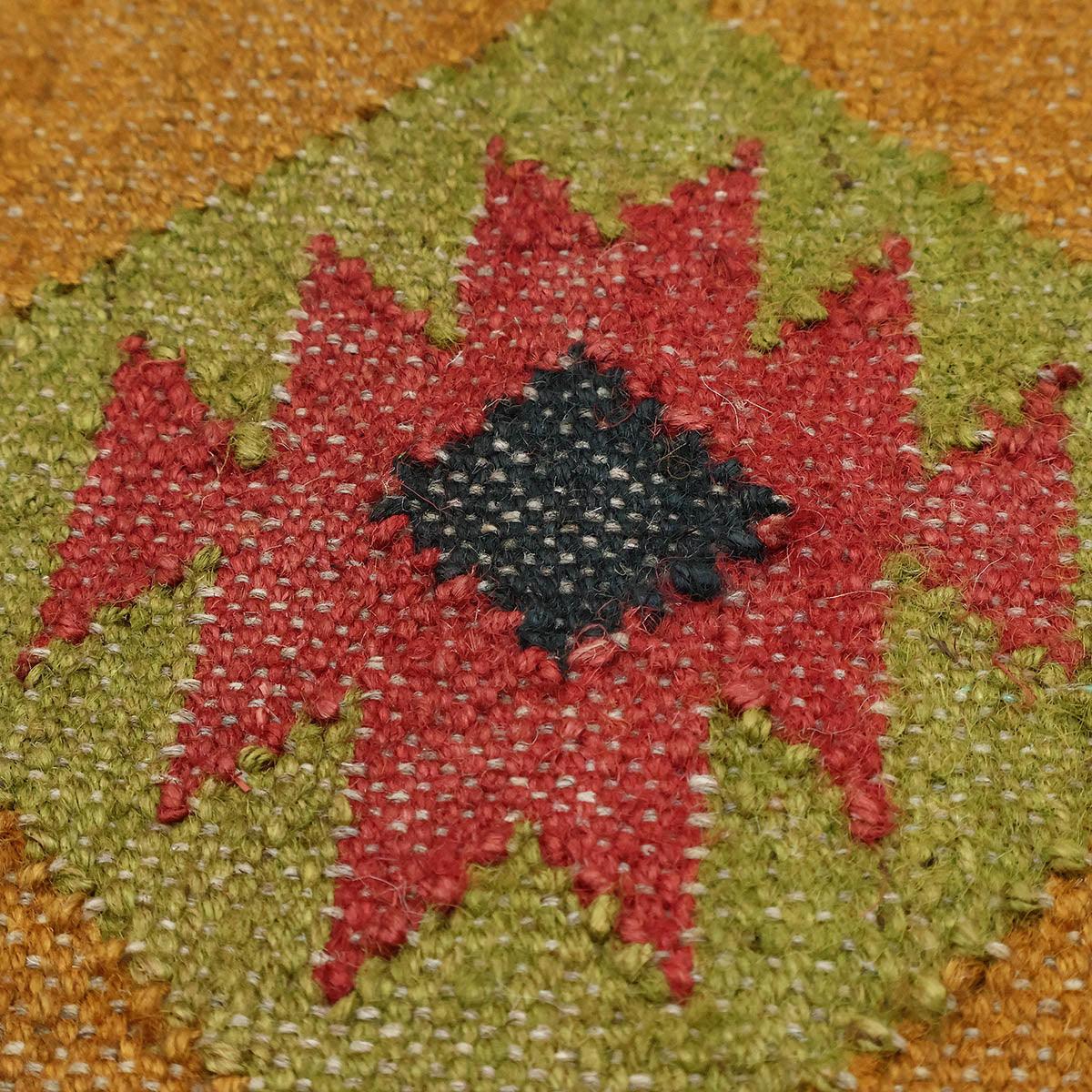 Geometric Hand Woven Beige Multicolor Farm House Decor Wool Jute Rug - Indian Rug Store