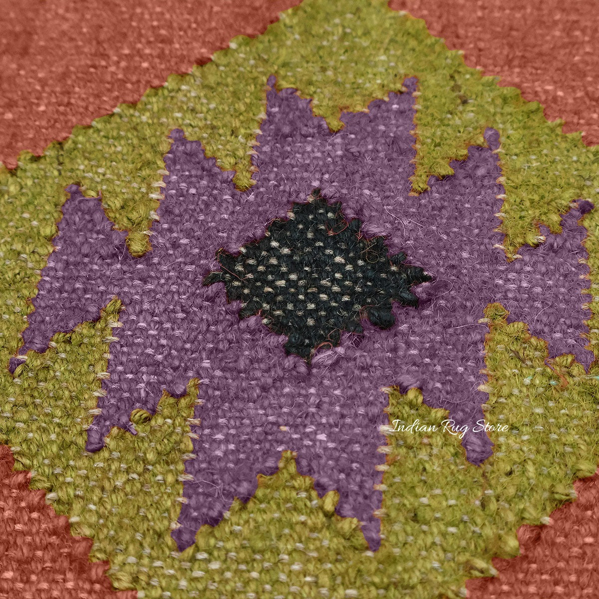 Multicolor Brown Hand Woven Geometric Living Area Wool Jute Rug