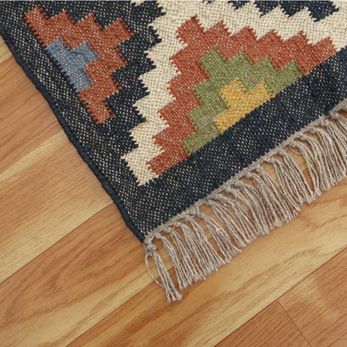 Multicolor Bordered Wool Large Area Rug - Indian Rug Store