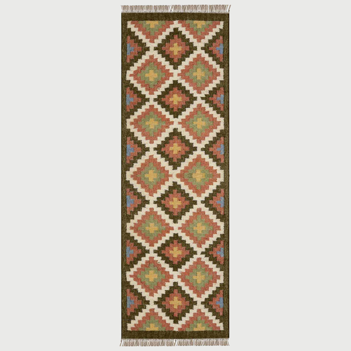 Bordered Multicolor Handmade Wool Jute Area Rug - Indian Rug Store