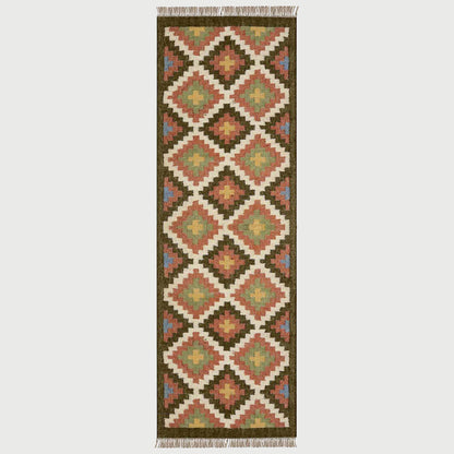 Bordered Multicolor Handmade Wool Jute Area Rug - Indian Rug Store