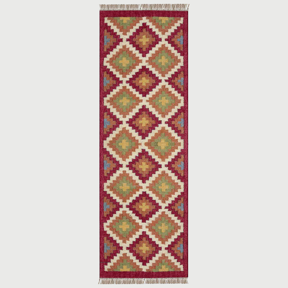 Handmade Wool Jute Multicolor Bordered Area Rug - Indian Rug Store