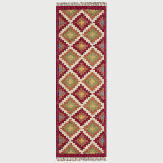 Handmade Wool Jute Multicolor Bordered Area Rug - Indian Rug Store