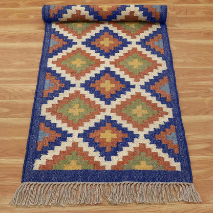 Handmade Hand Woven Wool Jute Bordered Area Rug - Indian Rug Store