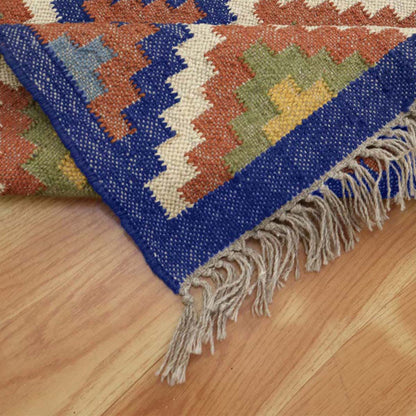 Handmade Hand Woven Wool Jute Bordered Area Rug - Indian Rug Store