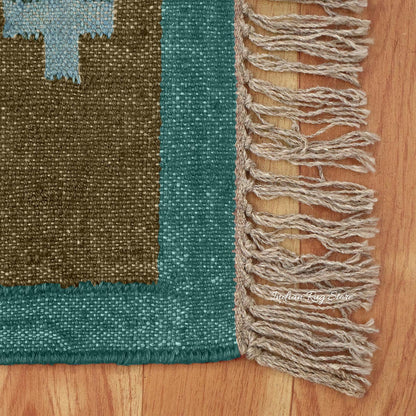 Rectangle Black Grayish Brown Hand Woven Bed Room Wool Jute Rug