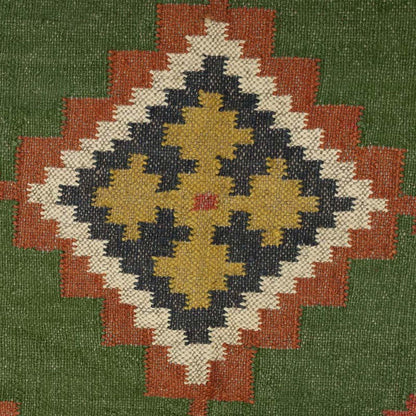 Hand Woven Bordered Multicolor Living Room Area Rug - Indian Rug Store