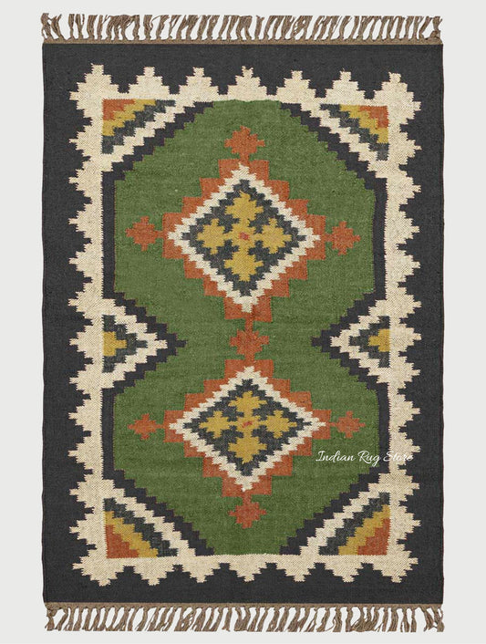 Hand Woven Bordered Multicolor Living Room Area Rug