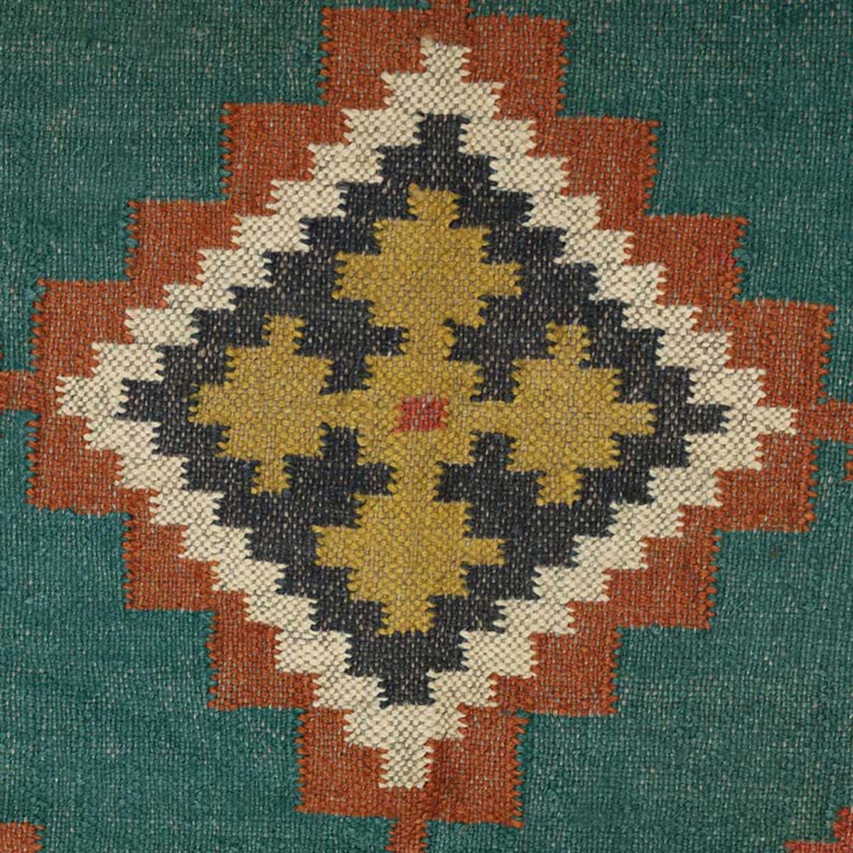 Hand Woven Bordered Multicolor Farmhouse Area Rug - Indian Rug Store