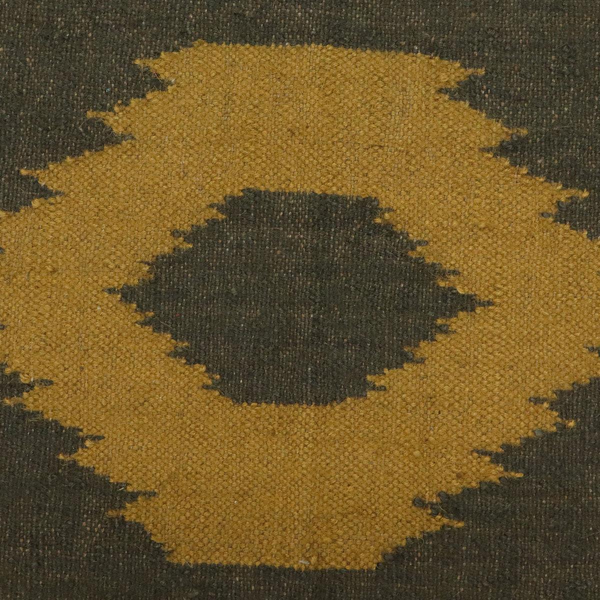 Gray Yellow Hand Woven Attractive Geometric Indoor Wool Jute Rug