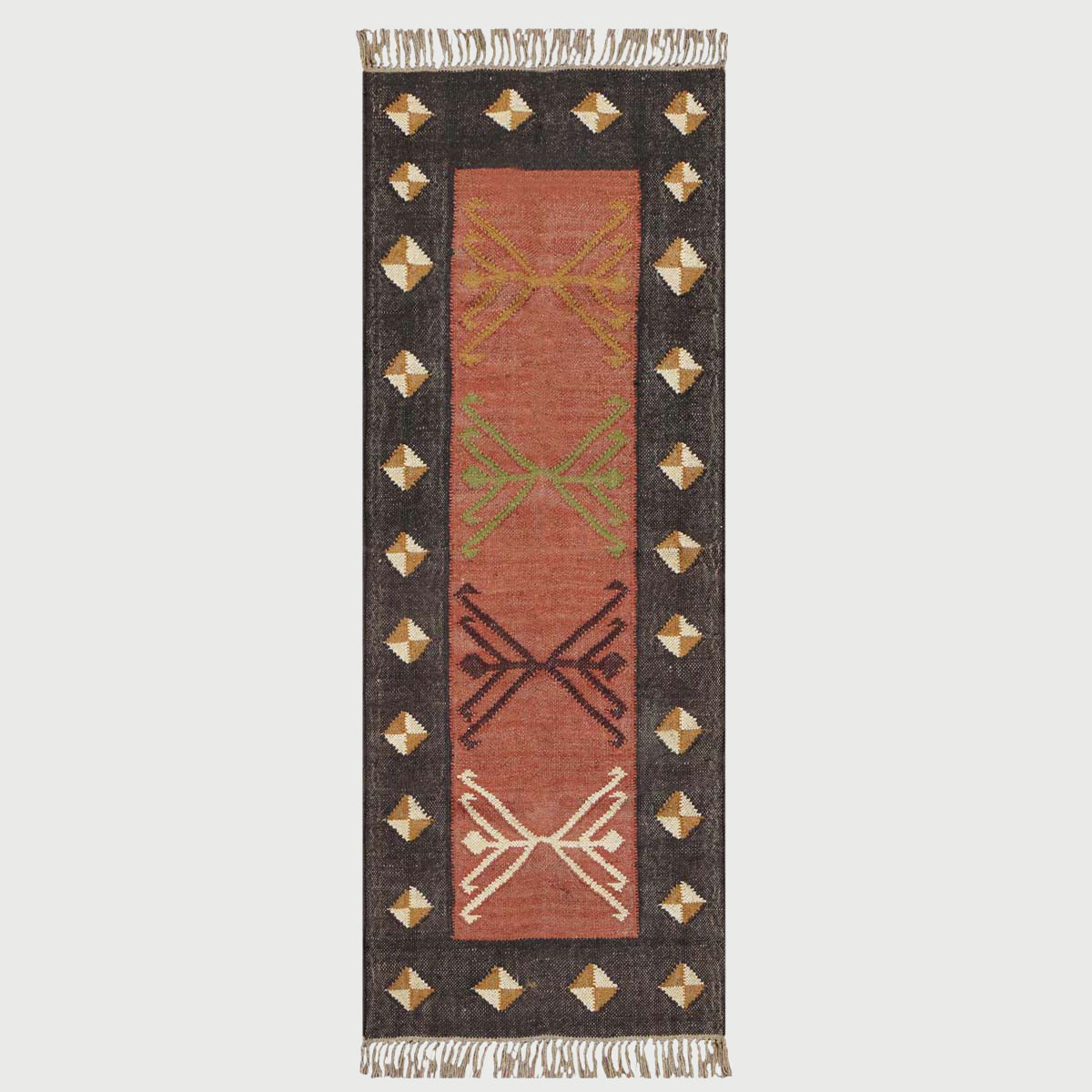 Indian Hand Woven Jute Kilim Runner Brown Kitchen Rug - Indian Rug Store