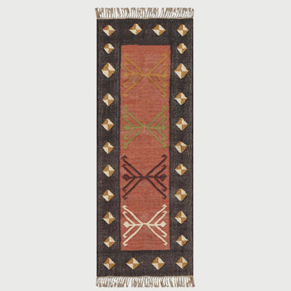 Indian Hand Woven Jute Kilim Runner Brown Kitchen Rug - Indian Rug Store