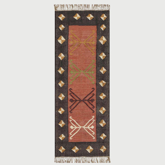 Indian Hand Woven Jute Kilim Runner Brown Kitchen Rug - Indian Rug Store