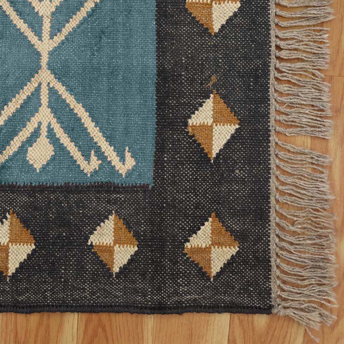 Indian Hand Woven Jute Kilim Runner Gray Multicolor Kitchen Rug - Indian Rug Store