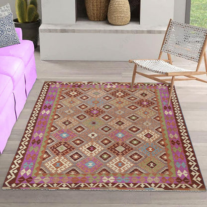 Pink Hand Woven Wool Kilim Bed Room Rug WK-502