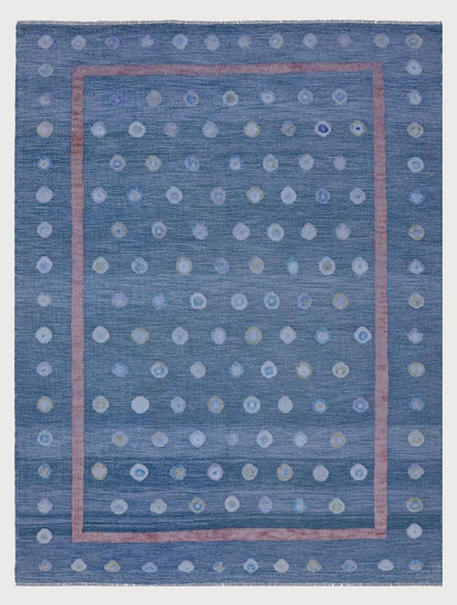 Blue Hand Woven Bed Room Kilim Wool Rug WK-506