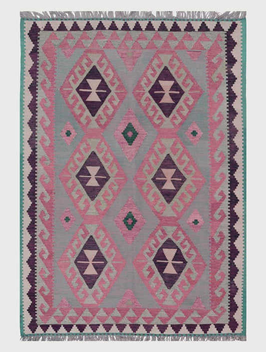 Indian Hand Woven Yoga Mat Wool Kilim Rug WK-507