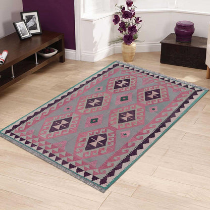 Indian Hand Woven Yoga Mat Wool Kilim Rug WK-507