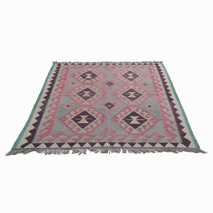 Indian Hand Woven Yoga Mat Wool Kilim Rug WK-507