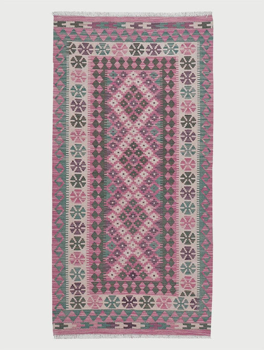 Tappeto Kilim grande in lana naturale tessuto a mano per la decorazione della casa WK-514