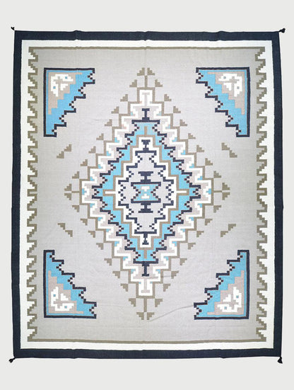 Alfombra Kilim de lana tejida a mano de color gris indio para dormitorio WK-518