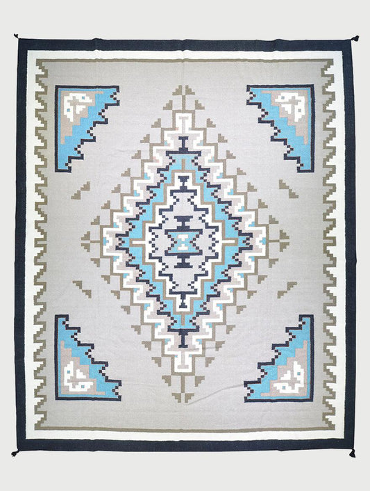 Alfombra Kilim de lana tejida a mano de color gris indio para dormitorio WK-518