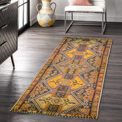 Brown Hand Woven Wool Kilim Living Room Rug WK-522