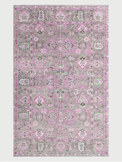 Hand Knotted Oushak Rug Pink For Bedroom WK-625