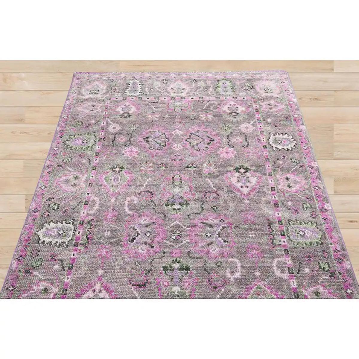 Hand Knotted Oushak Rug Pink For Bedroom WK-625